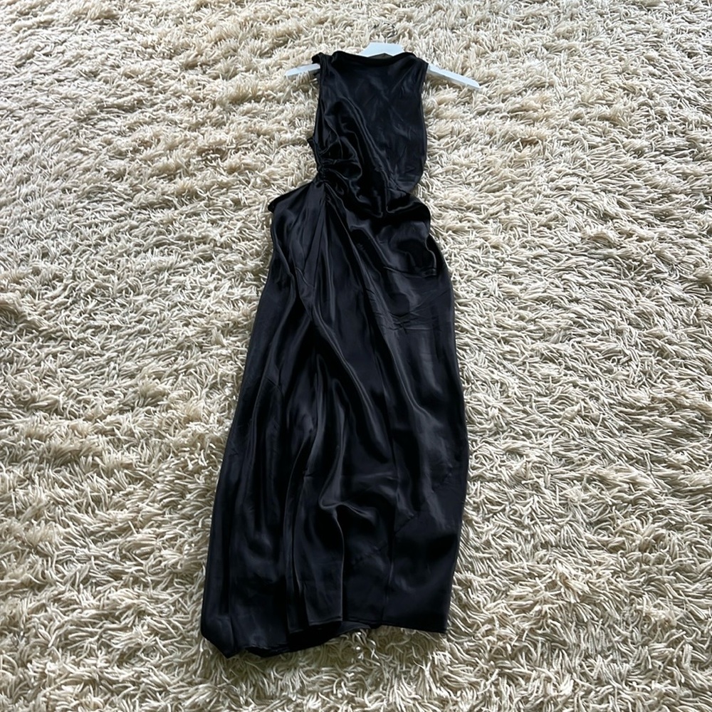 Reformation Casette Silk Dress (Black)